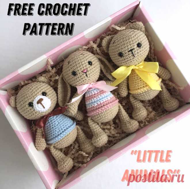 PDF Карманные зверюшки крючком. FREE crochet pattern; Аmigurumi animal patterns. Амигуруми схемы и описания на русском. Вязаные игрушки и поделки своими руками #amimore - заяц, маленький зайчик, кролик, зайчонок, зайка, крольчонок, котик, кот, котенок, кошка, кошечка, мишка, медведь, медвежонок.