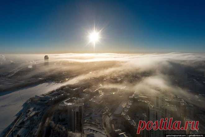 Фотографии зимнего Екатеринбурга с высоты.