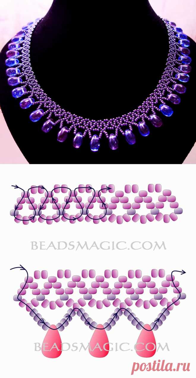 Free pattern for beaded necklace Galaxy | Beads Magic