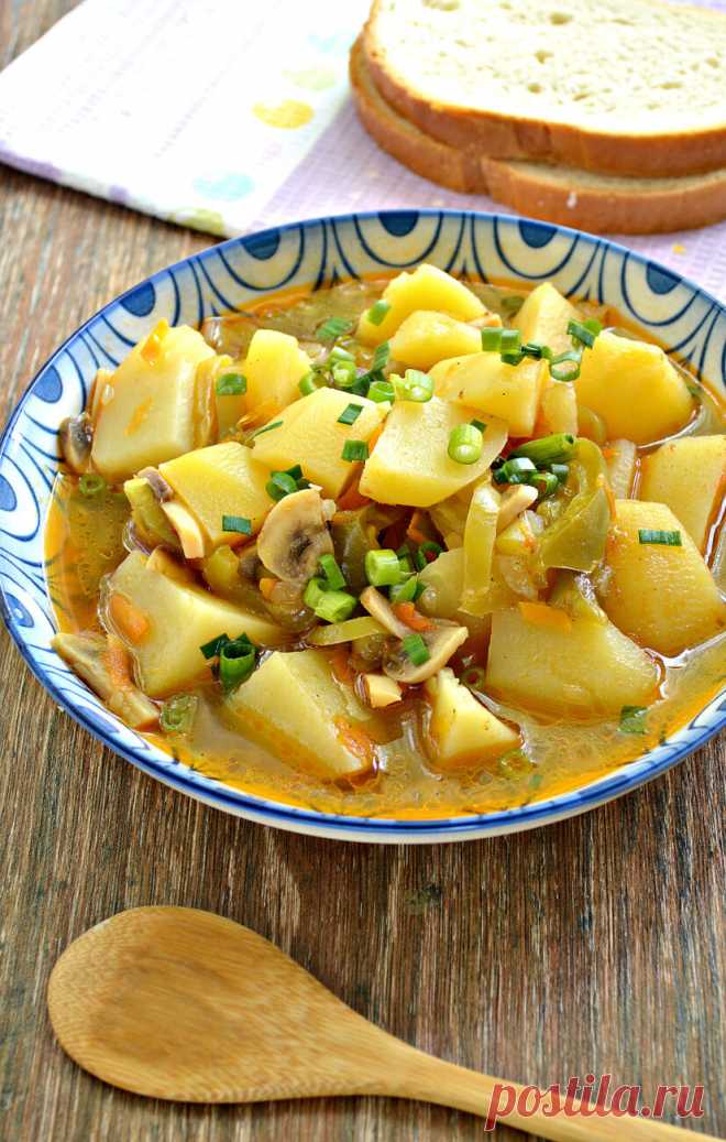 Картофель с грибами и болгарским перцем в мультиварке рецепт с фото пошагово