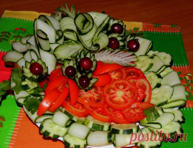 Красивая овощная нарезка на праздничный стол: идеи оформления | Своими руками
