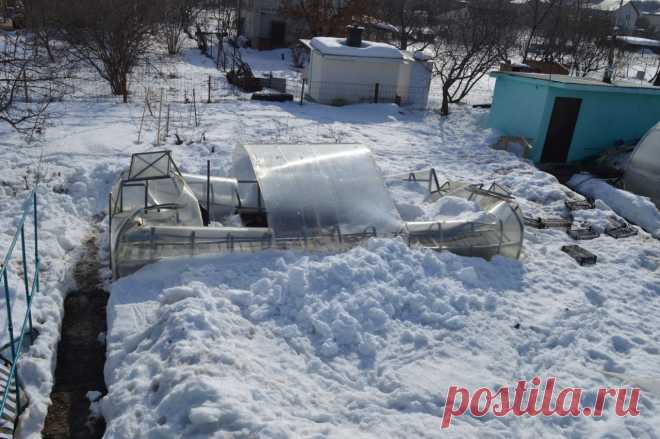 Зимой сломалась теплица ВОЛЯ Дачная 2 дум