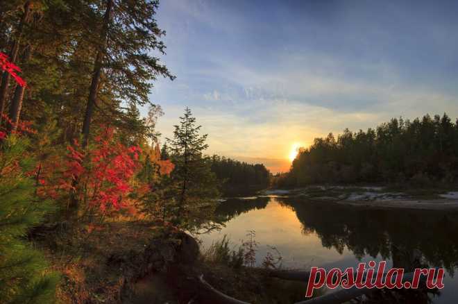 Фото Осенний закат - фотограф Сергей Муравьёв - пейзаж - ФотоФорум.ру