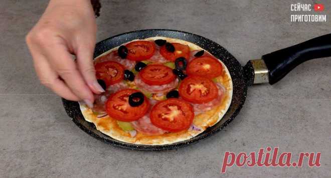 Пицца на тонком тесте без майонеза и сметаны на сковороде | Сейчас Приготовим! | Пульс Mail.ru