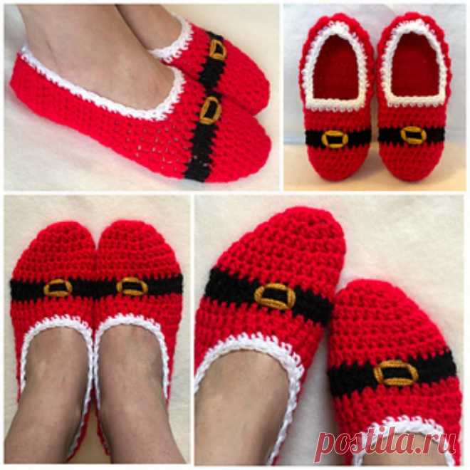 Quick Christmas Santa Slippers Free Pattern | Your Crochet