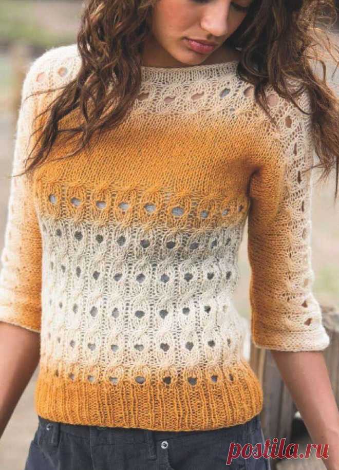 Вязание джемпера Cornhusk, Interweave Knits fall 2013