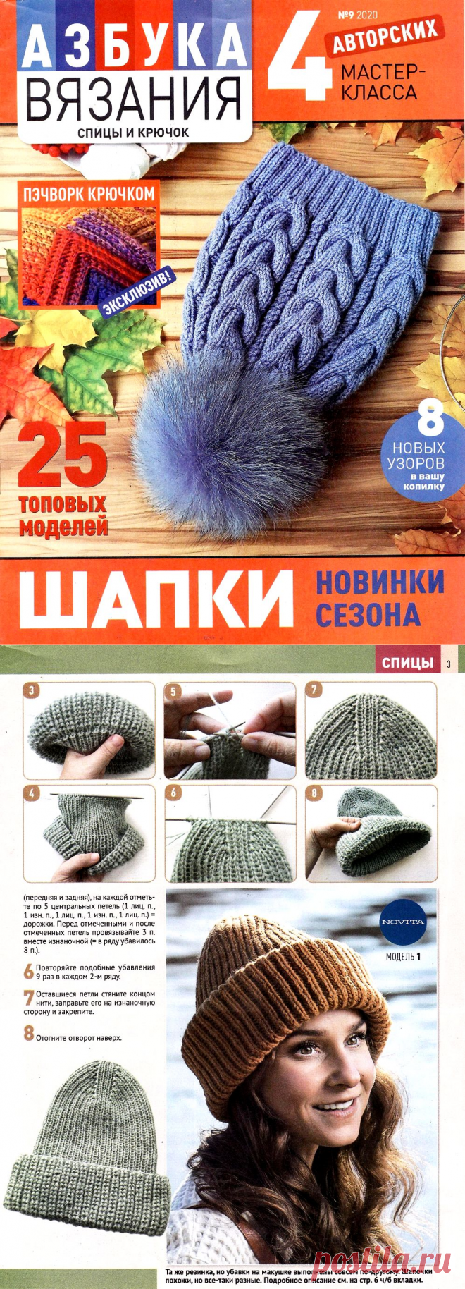 Журнал «Азбука вязания» №9 2020. Модные шапки 2020-2021 — HandMade