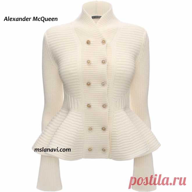 Mодный вязаный жакет спицами от Alexander McQueen