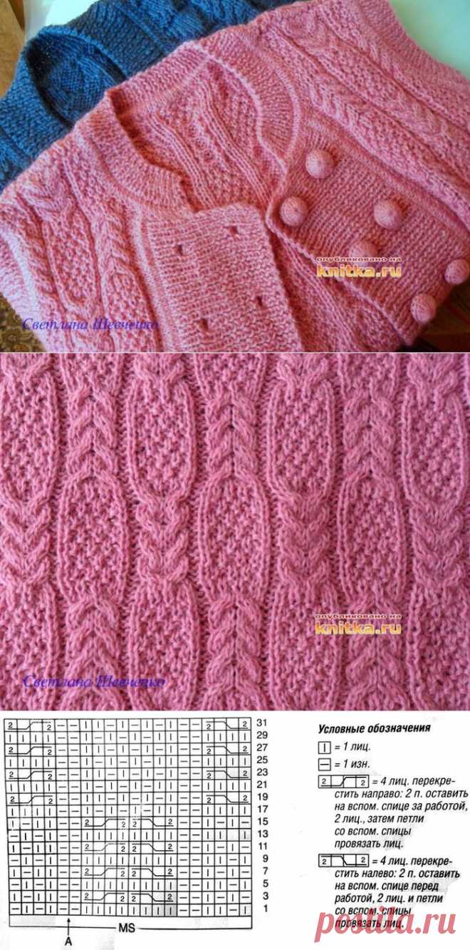 Вязание: узор для ажурных кофт и пуловеров