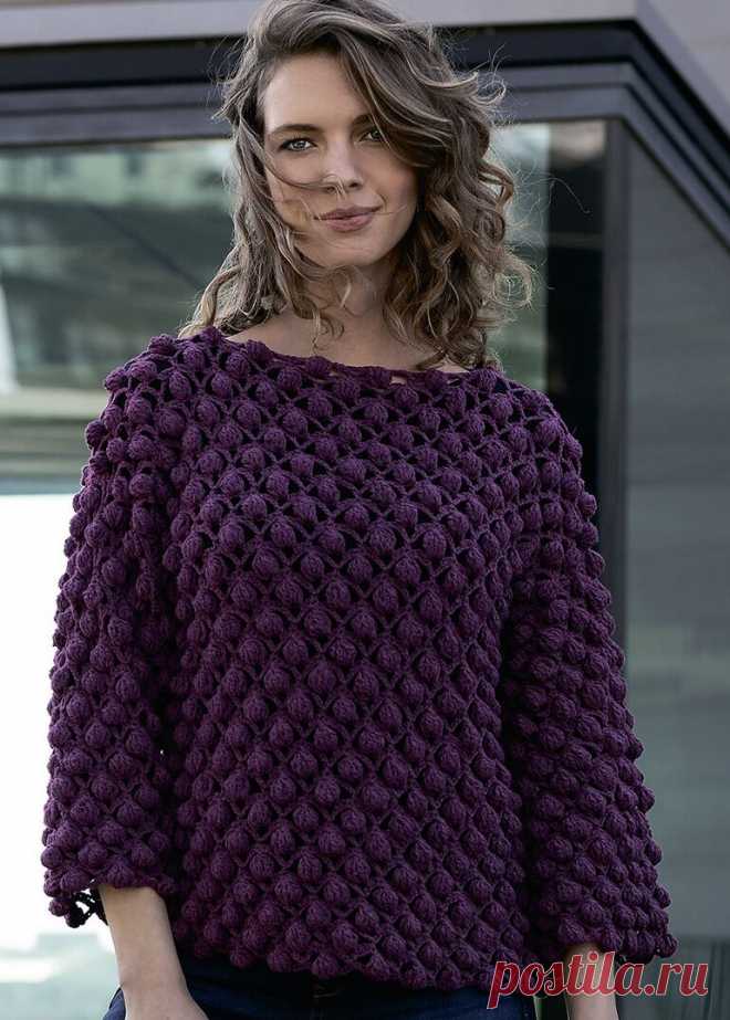 Два джемпера узором попкорн/шишечки крючком
Последнее время я все больше внимания обращаю на этот элемент вязания и крючком и спицами. Очень стильно смотрятся вещи, связанные этими шишечками. Вот для вдохновения два джемпера, связанные очень похожими узорами. Разница в том, что в схеме коричневого джемпера используется элемент