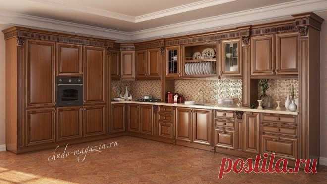 Угловая кухня из массива красной ольхи с духовым шкафом купить по цене 62 000 руб. за п/м. в Москве — интернет магазин chudo-magazin.ru