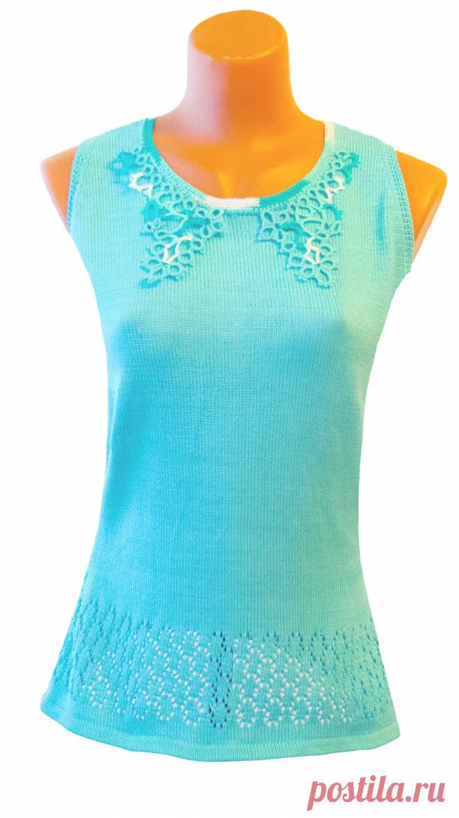 Tunic Turquoise
Fabrication: Finished work
Description
The model is made on the basis of machine knit with lace trim tatting, openwork. Used in the manufacture of yarn 100% cotton. Piece is unique in design, very comfortable in hot weather (natural yarn, comfortable fit), will perfectly complement a summer wardrobe.
Brand: Studio Vita700