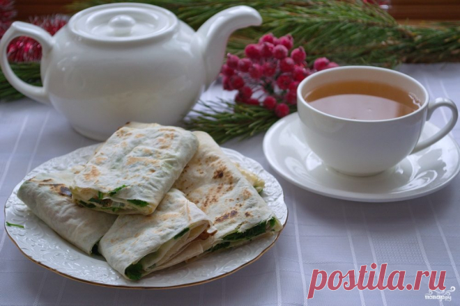 Лаваш с плавленым сыром и зеленью - пошаговый рецепт с фото на Повар.ру