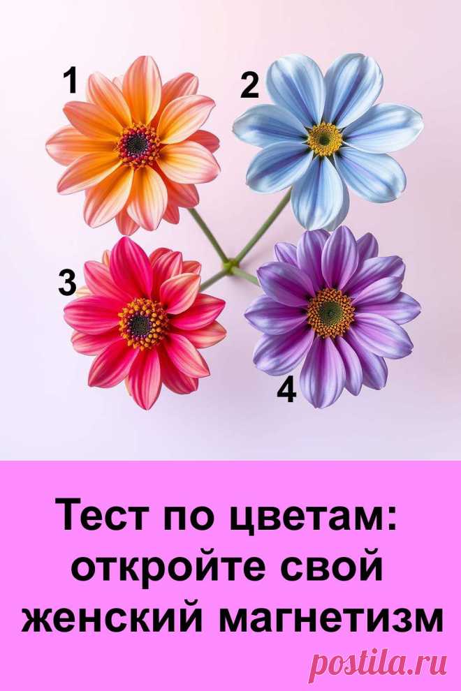 Женский магнетизм — это то, что нельзя объяснить словами. Это не только внешность, а особая энергия, которая идёт изнутри. Она может быть тёплой и заботливой, спокойной и гармоничной, яркой и зажигательной или глубокой и загадочной. В тесте по цветам легко увидеть, какие качества создают вашу притягательность.