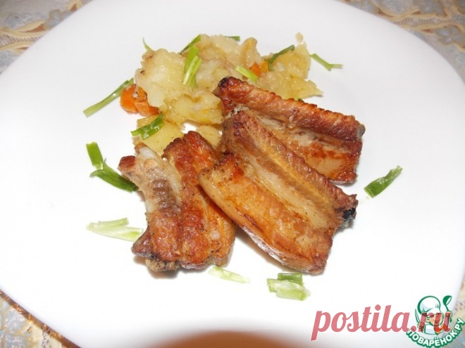 Ребрышки, запеченные с картофелем Кулинарный рецепт