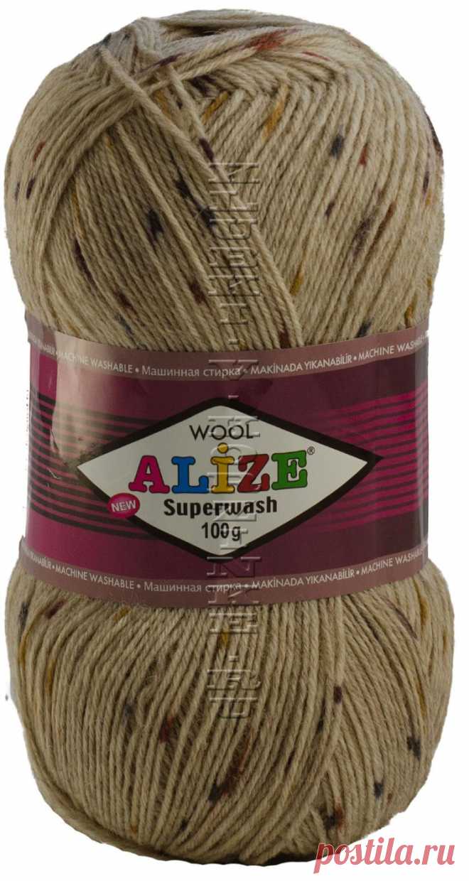 Пряжа SUPERWASH Alize - (цвет 5748 - Св.беж, серый, коричневый) - интернет-магазин пряжи