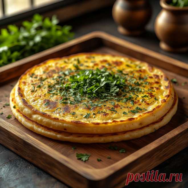 Творожно-сырная лепёшка с чесноком: вкусный завтрак за 20 минут. Домашние рецепты. | «Вкусные истории с Таней: творчество, рецепты заготовок на зиму и домашняя кухня». | Дзен