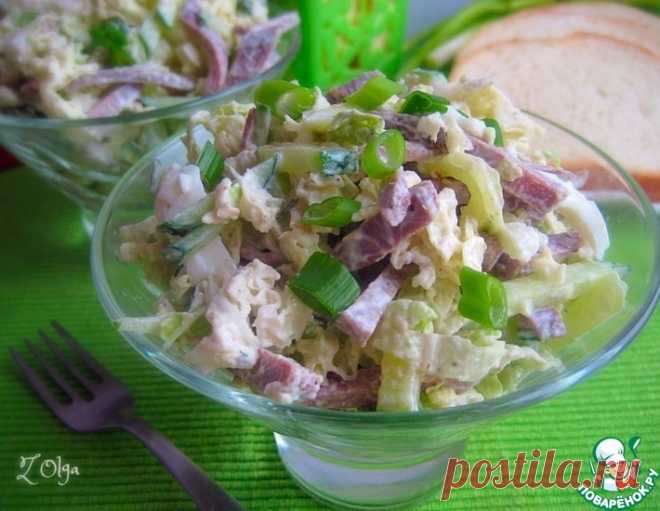 Салат с языком и пекинской капустой – кулинарный рецепт