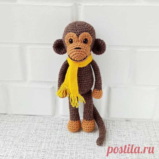 PDF Обезьянка крючком. FREE crochet pattern; Аmigurumi animal patterns. Амигуруми схемы и описания на русском. Вязаные игрушки и поделки своими руками #amimore - обезьянка, большая обезьяна, мартышка.