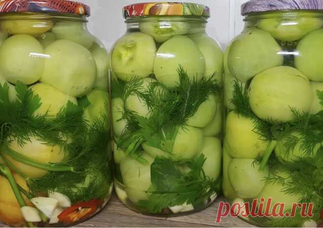 Солёные зелёные помидоры – хрустящая закуска, как у бабушки в деревне | Садовый клуб. Вероника Поливкина | Дзен