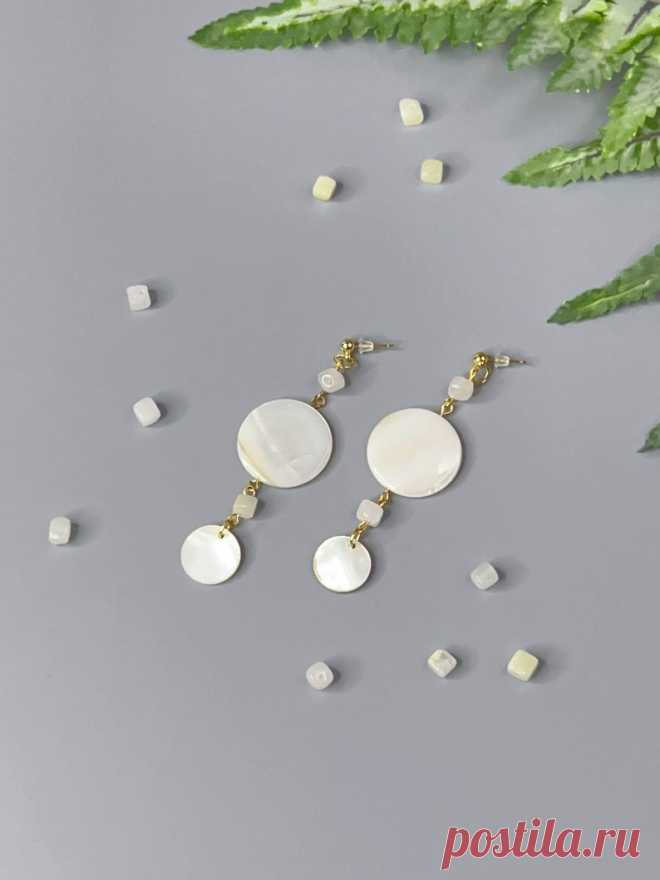 Mother-of-pearl and White Onyx Earrings Jewelry Made of - Etsy Ukraine