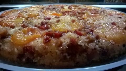 Пирог перевертыш с курицей и картошкой
