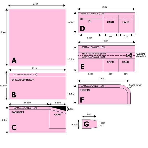 Выкройки кошельков из ткани модели и схемы