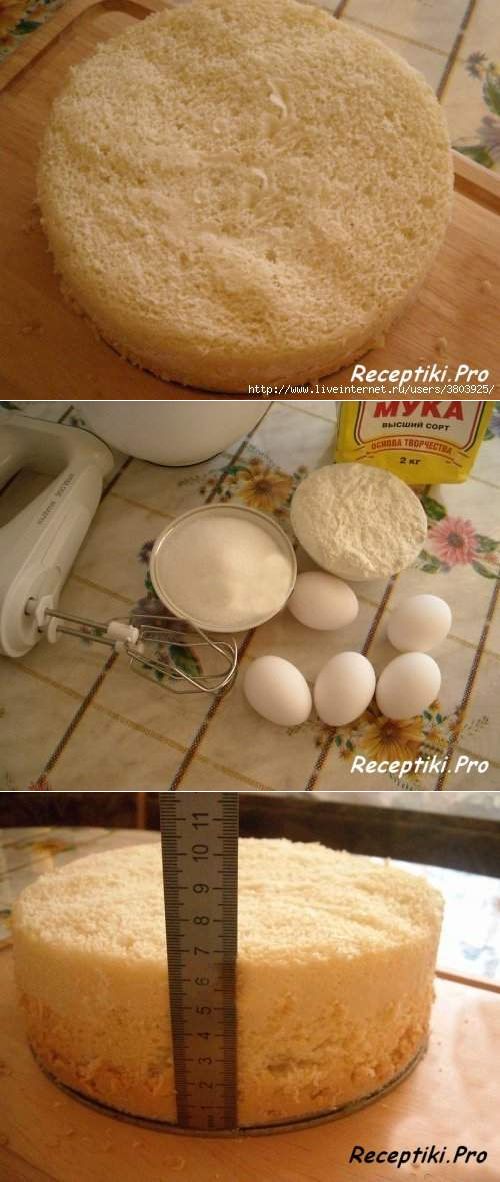 Бисквитный торт рецепт в домашних условиях духовке пошаговый с фото