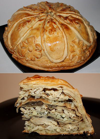 Курник украсить тестом