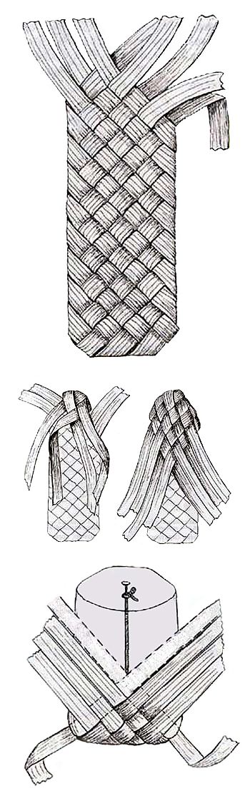 Как сделать имитацию лаптей - Как сплести лапти из соломки или газетных трубочек